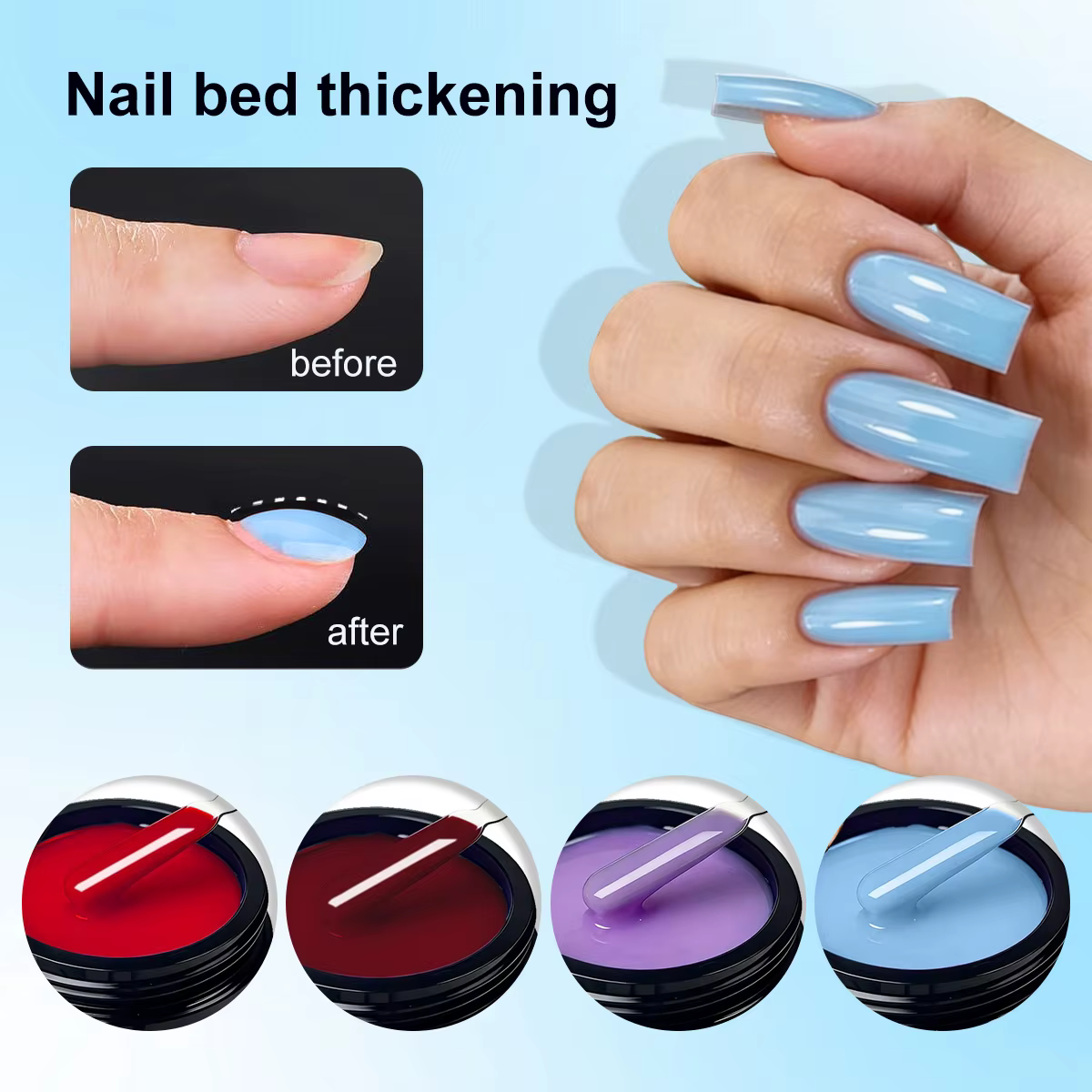 Gel de construction pour extensions d'ongles HL 20g | Gel LED Curable Rose Nude et Rouge Profond