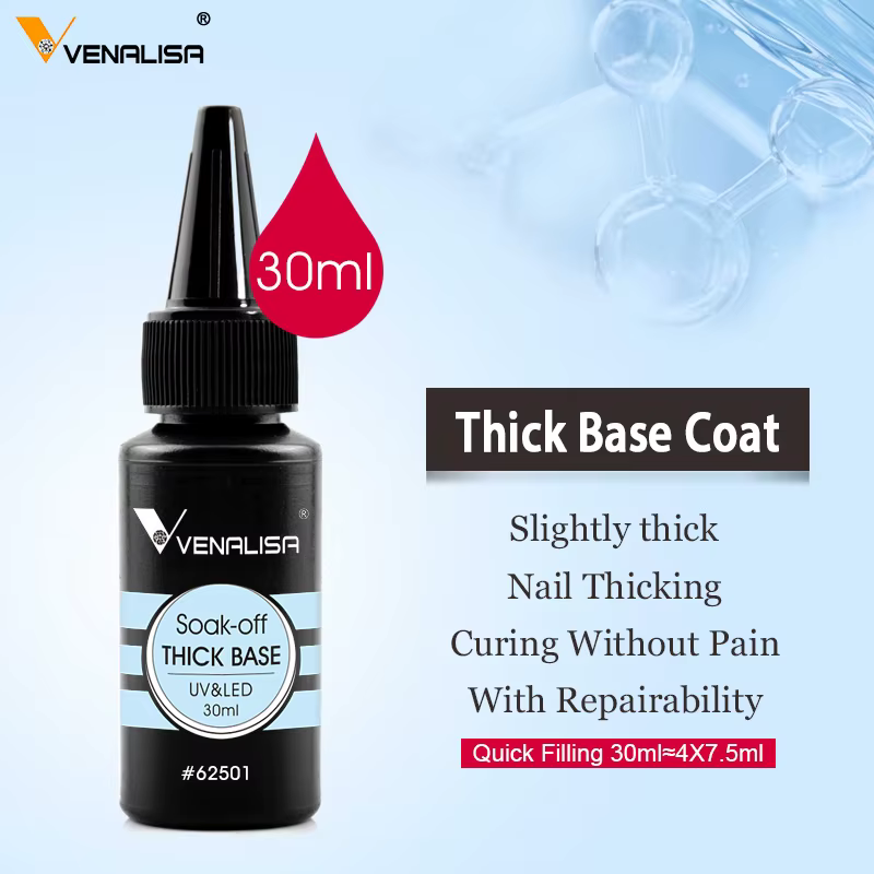 Venalisa 30 ml/225g couche de Base épaisse renforcer le Gel paquet de recharge de Super qualité tremper UVLED pas d'essuyage longue tenue dessus trempé mat