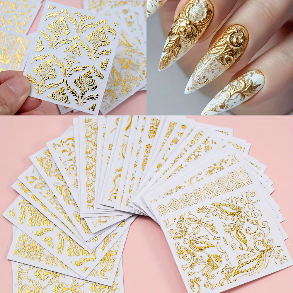 30 feuilles d'autocollants de manucure en dentelle