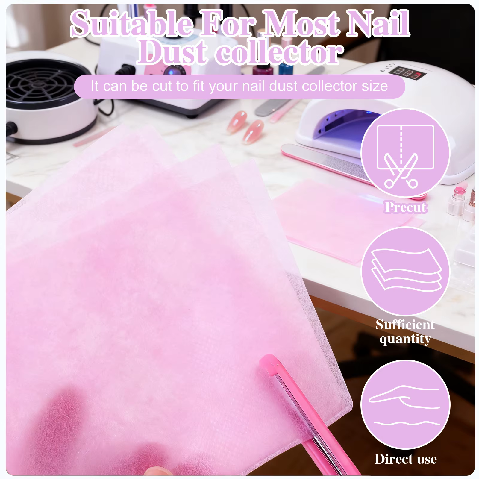 100 pièces Nail Art collecteur de poussière filtre papier ongles collecteur de poussière filtre filtres à poussière jetables pour la plupart des ongles poussière aspirateur Machine