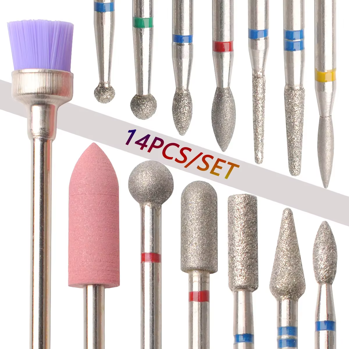 Lot de 14 embouts pour ponceuse à ongles