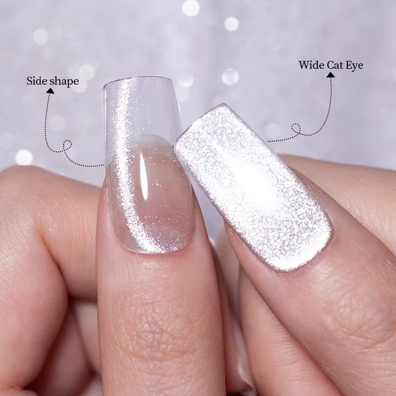 Vernis à ongles Gel magnétique chat blanc scintillant