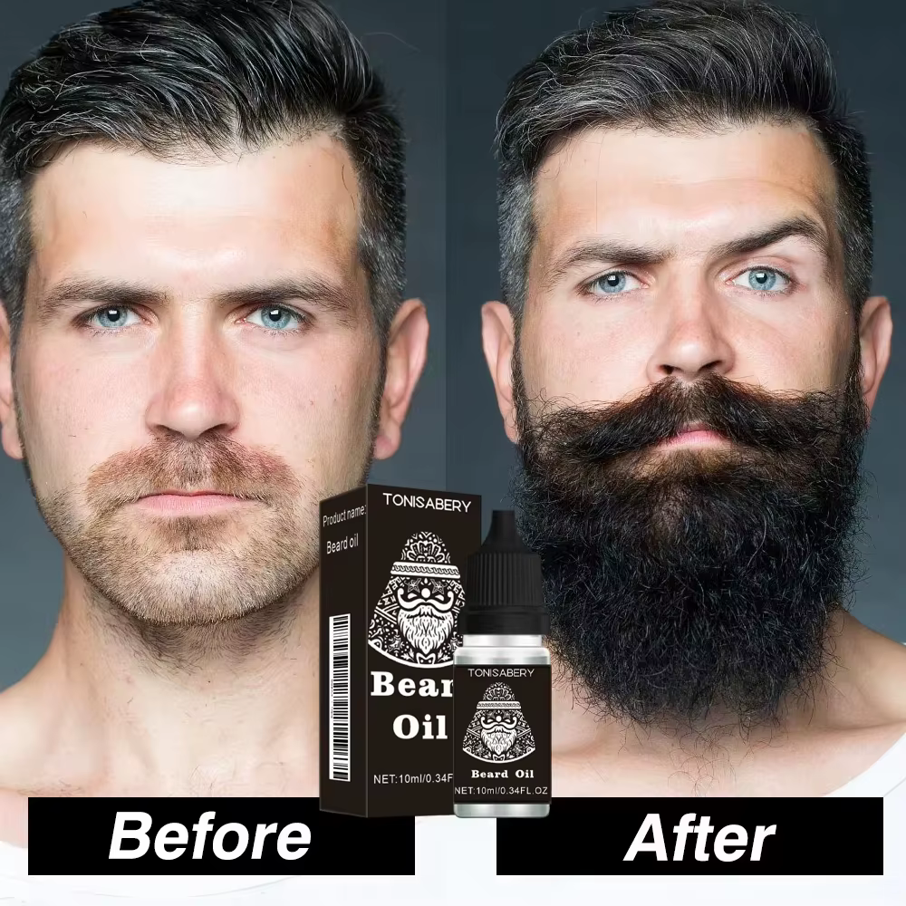 Sérum de croissance rapide de la barbe de haute qualité pour hommes, favorise la repousse de la barbe, plus épaisse, plus longue, plus dense, anti-chute, huile essentielle pour les soins capillaires