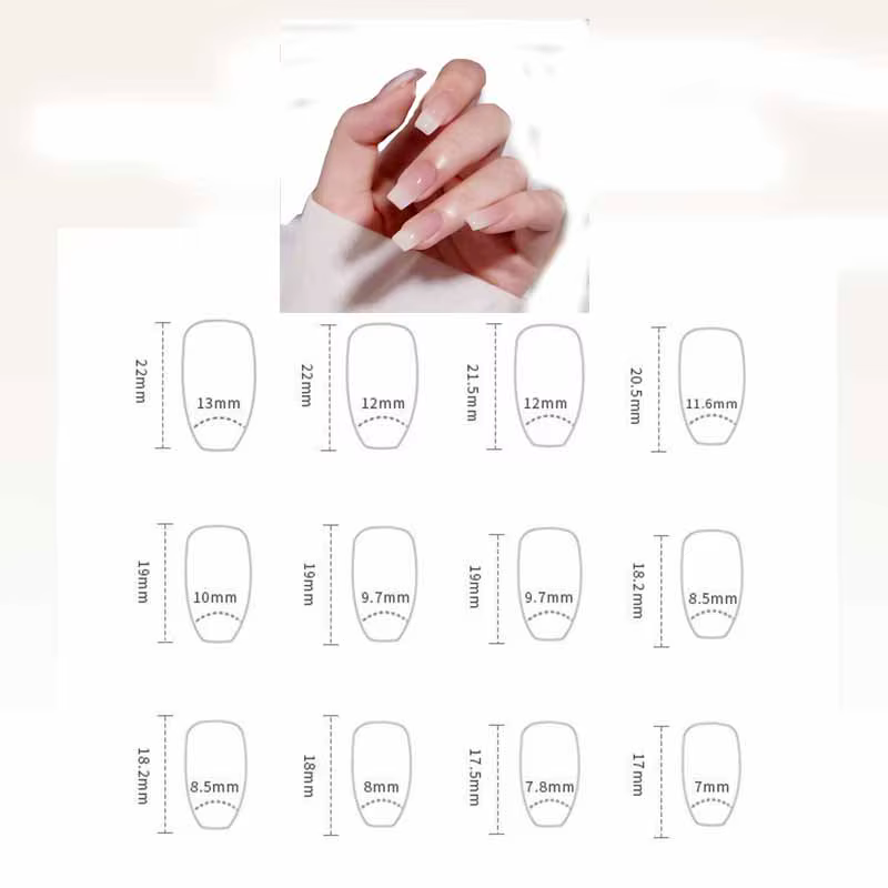 Ensemble de faux ongles à couverture complète avec autocollants en MSI