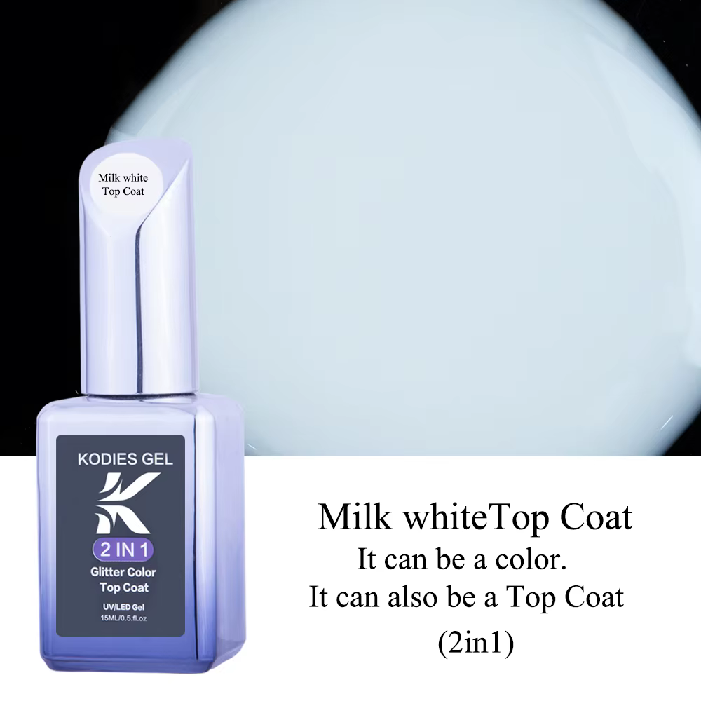 KODIES GEL-Verhéritage à Ongles Gel UV Blanc Laiteux, Finition Gelée Translucide, Non Collant, Brcorporelle, Semi Continu