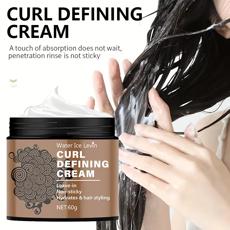 Crème coiffante pour boucles 60g - Crème coiffante hydratante pour cheveux normaux, hommes et femmes, avec une formule végétale facile à utiliser et portable