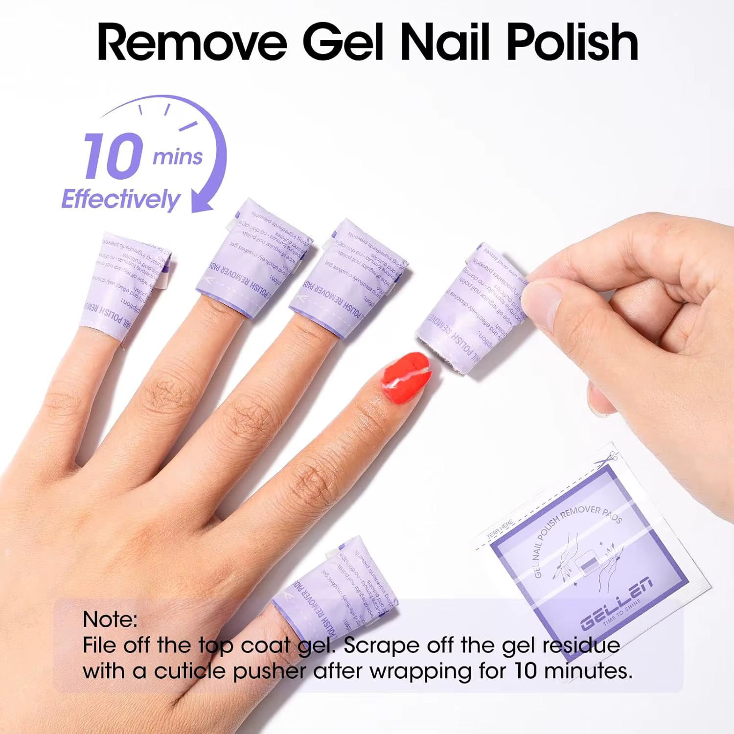 GELLEN 100 Lingettes Dissolvantes pour Vernis à Ongles