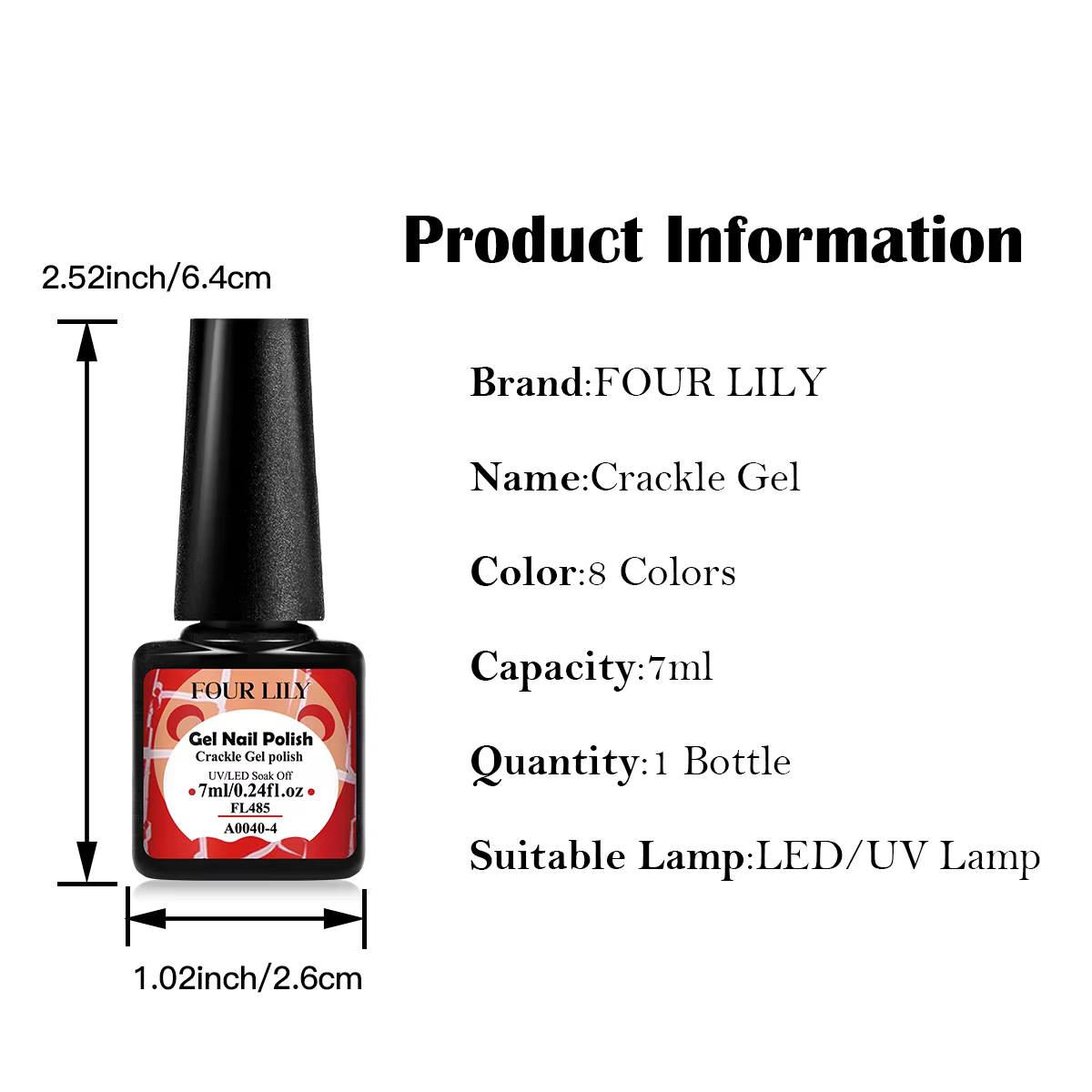 Quatre Lily 7ml Crackle Gel vernis à ongles hybride naturel sec bricolage Nail Art Cracking Gel