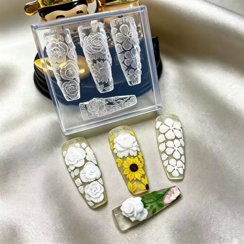 Moule à ongles en Silicone Transparent 3D