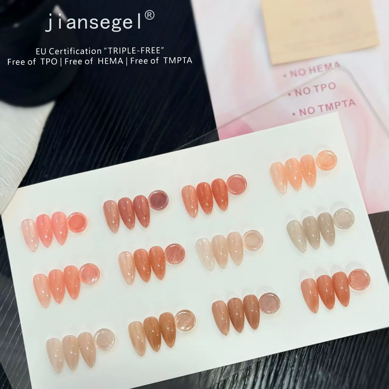 Ensemble de gel à ongles en soie de jade 24 couleurs pour salons de beauté