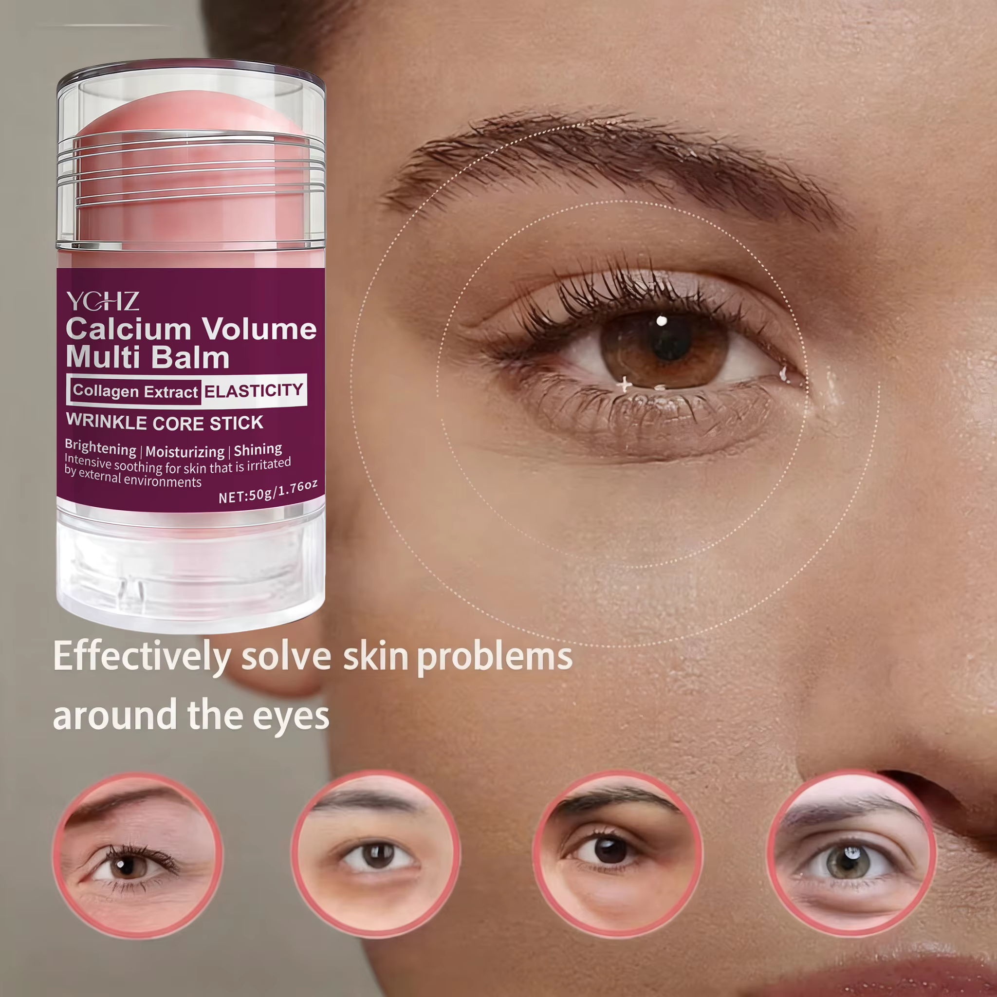 Stick de soin du visage au collagène : un produit multifonctionnel qui combine baume à lèvres, crème pour les yeux, crème pour le cou, base de maquillage et hydratant pour le visage, offrant des effet