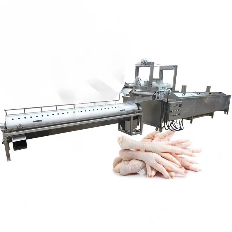 Équipement automatique pour volaille, éplucheur pour enlever la peau, ligne de traitement, blanchiment, coupe des pieds de poulet, Machine à éplucher les griffes