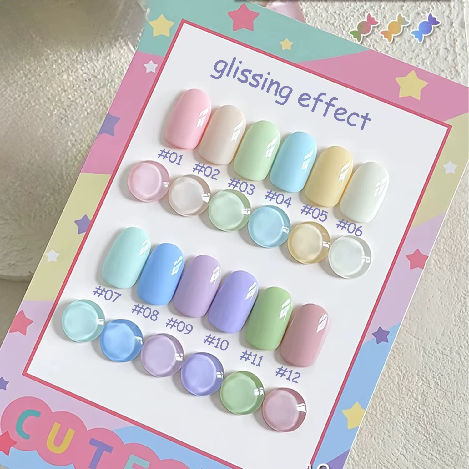 MIANEL 12ML Vernis à ongles gel nude bleu Candy Party 2026 Nouveau vert menthe Dopamine Macaron Couleur Nail Art 1-12 pièces