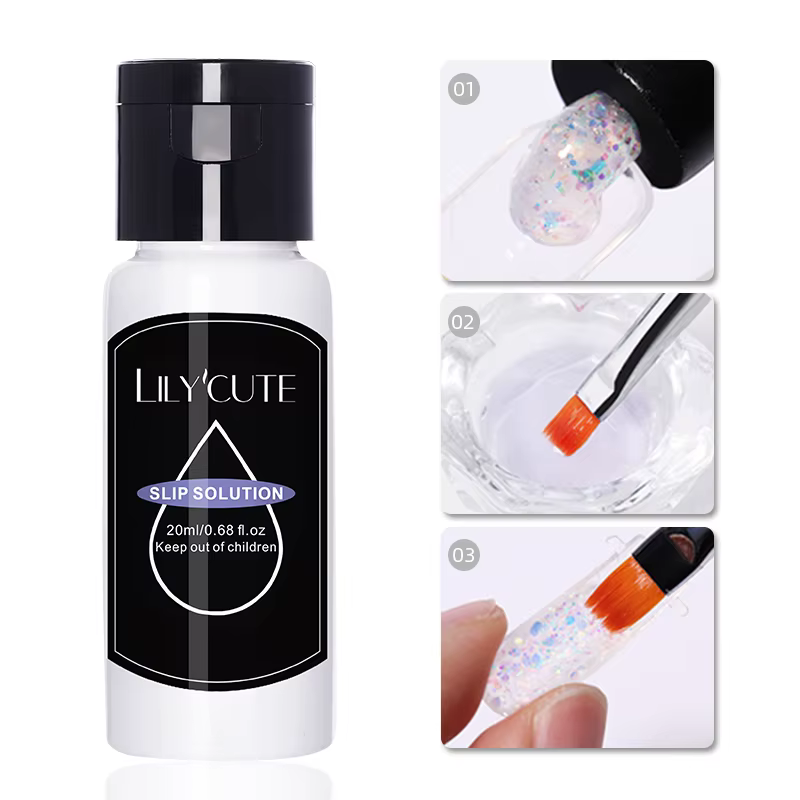 LILYCUTE 7 pièces/ensemble 15ml Gel à ongles à Extension rapide transparent avec Solution antidérapante poussoir