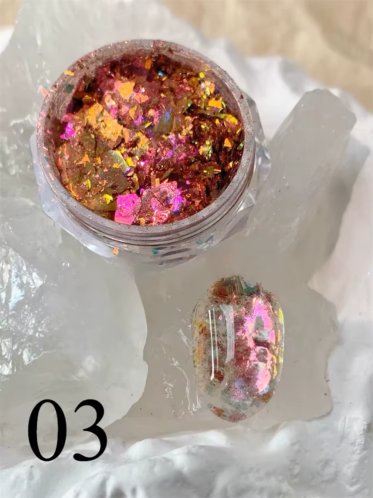Poudre à ongles scintillante pour manucure