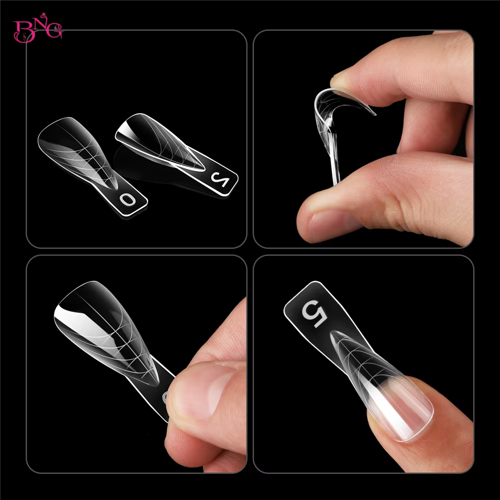BNG 150 pièces Moules à ongles doubles en polygel pour extension