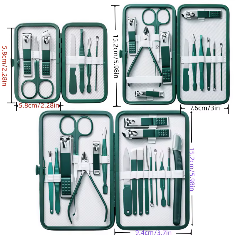 Ensemble professionnel de manucure et pédicure avec coupe-ongles