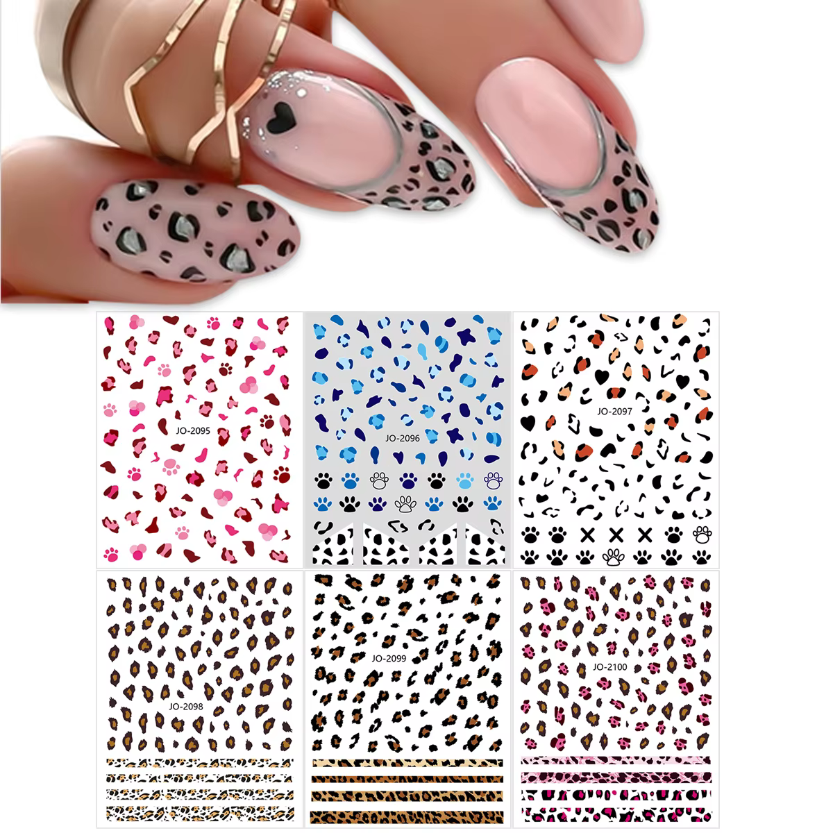 Ensemble d'autocollants léopard pour Nail Art