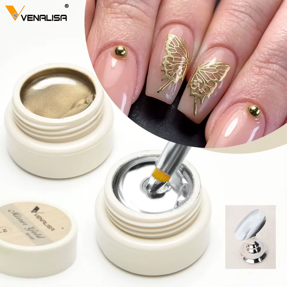 Venalisa-Gel de Peinture Miroir D.lique Or et Argent