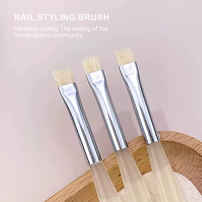 Kaniu 1/2 pièces brosse à poils durs pour Nail Art débutant pinceau de modélisation Gel peinture stylo à rayures pour