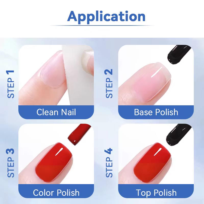 LILYCUTE 7ml vernis à ongles à base d'eau 2 en 1 clair brillant soin