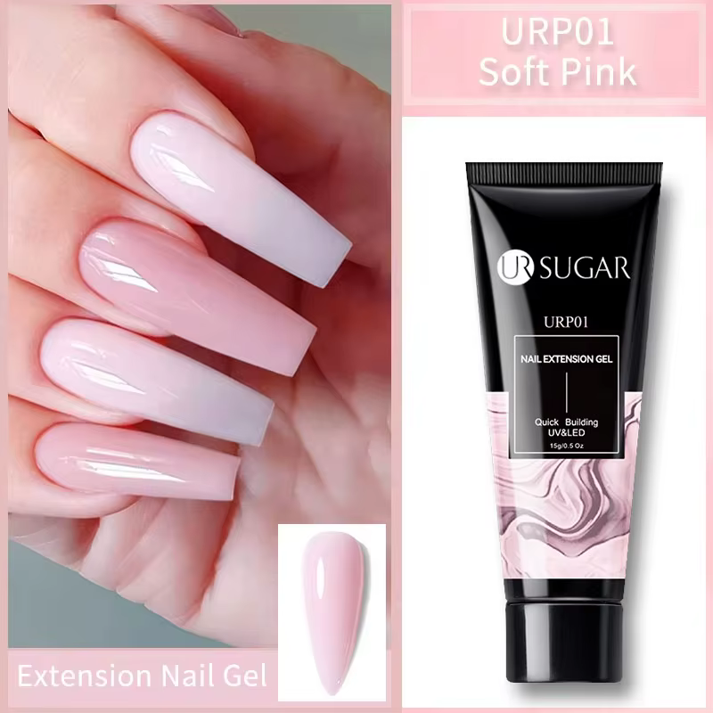 UR SUGAR 1/2 pièces 15ml Gel d'extension d'ongle tremper UV LED acrylique cristal blanc clair Gel nu vernis à ongles Gel de Construction UV