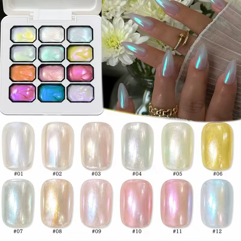 Gel à ongles acrylique effet aurore 12 couleurs