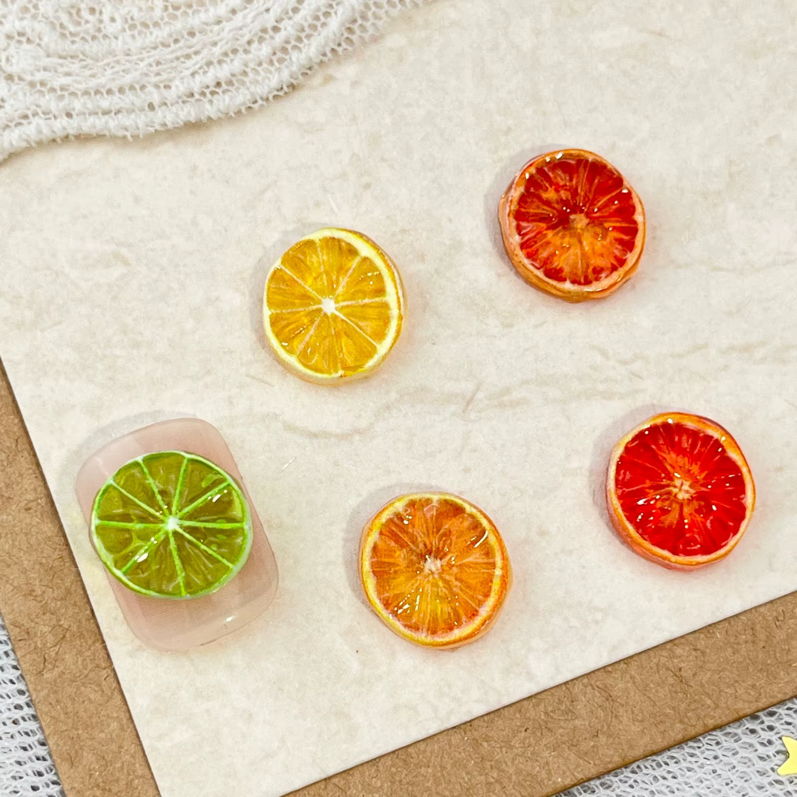 Breloques pour ongles en résine Orange