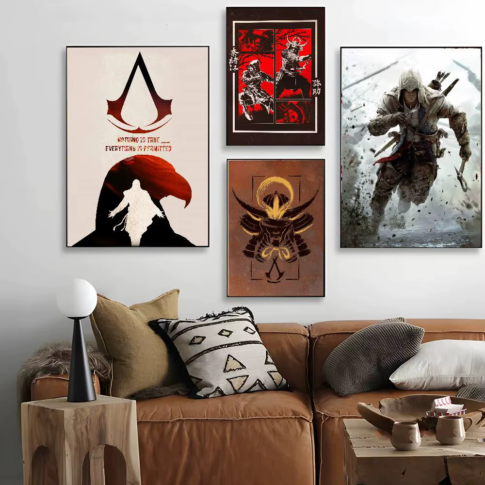 Affiche d'art de jeu vidéo A-AssassinS Creed avec imprimés, décoration de maison, chambre à coucher, salon, cadeau