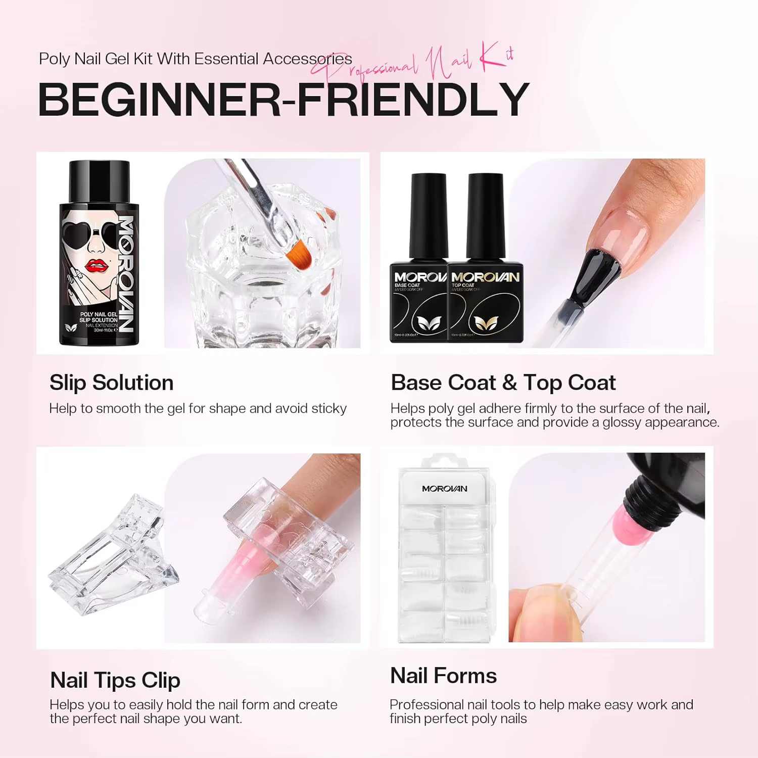 Kit de démarrage de gel pour ongles XR avec mini base de lampe UV