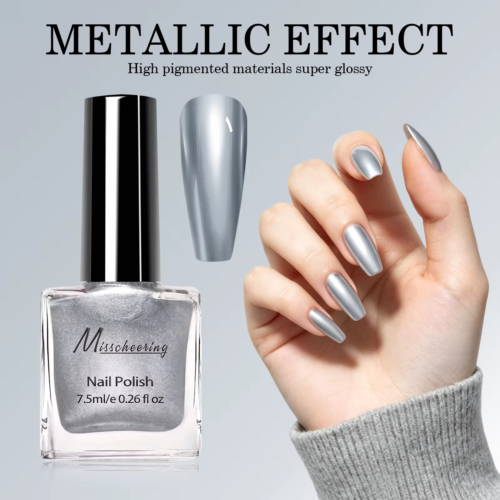 Vernis à ongles argenté métallique 7