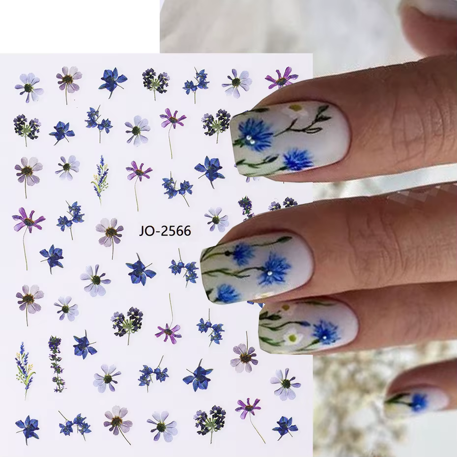 Autocollants de fleurs de printemps pour nail art