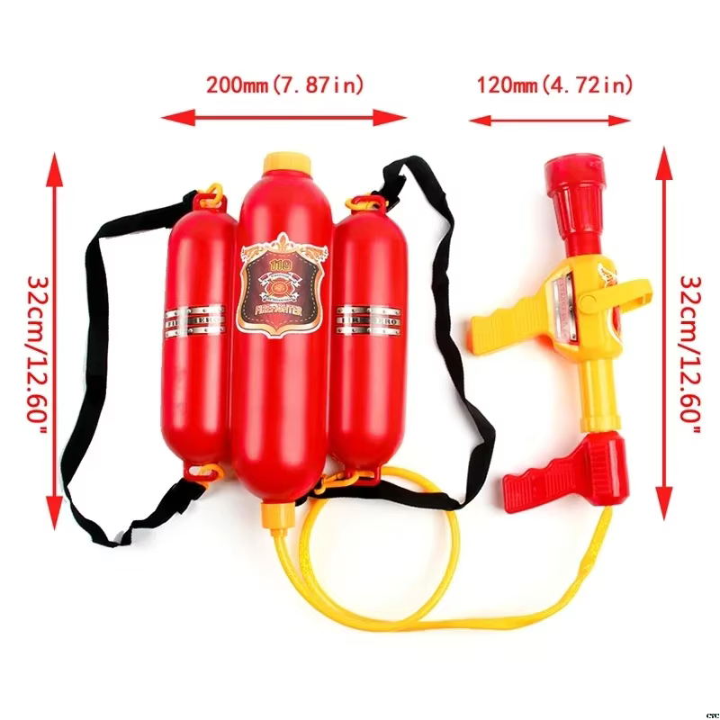 Pistolet à eau de pompier avec sac à dos, grande capacité, pour jeu de rôle et piscine