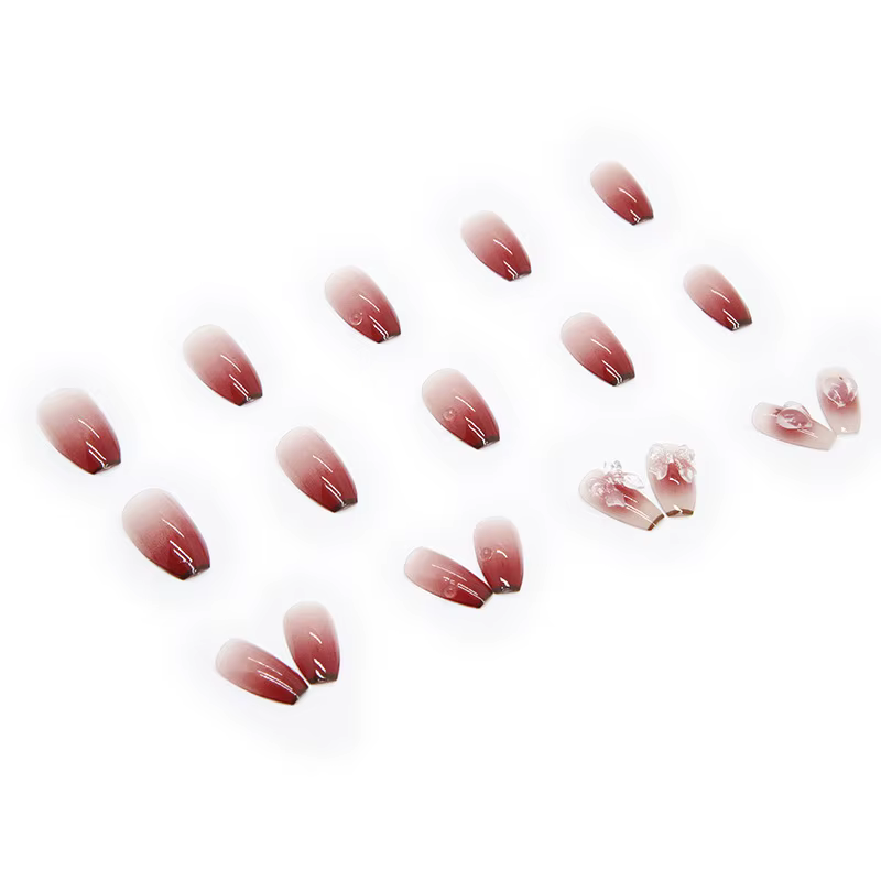 24 morceaux d'ongles à pression trapézoïdaux courts