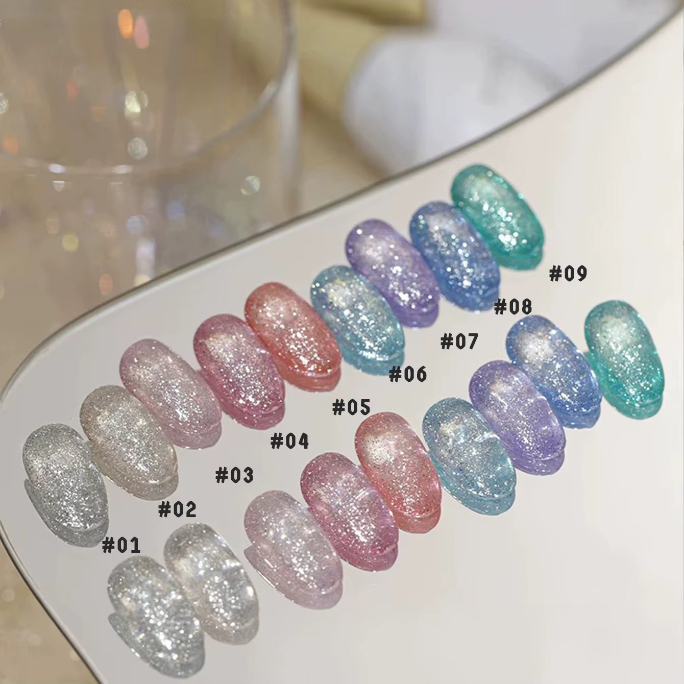 MIANEL 12ML Nouvelle Collection 2026 Vernis Gel Scintillant Effet Diamant Teinte Glacée Ultra Brillant Haute Densité Manucure Éclatante