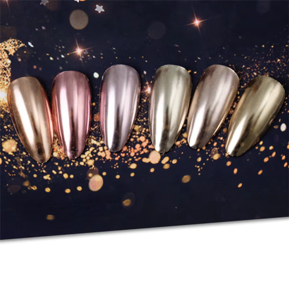 Poudre à ongles blanche miroir chromé