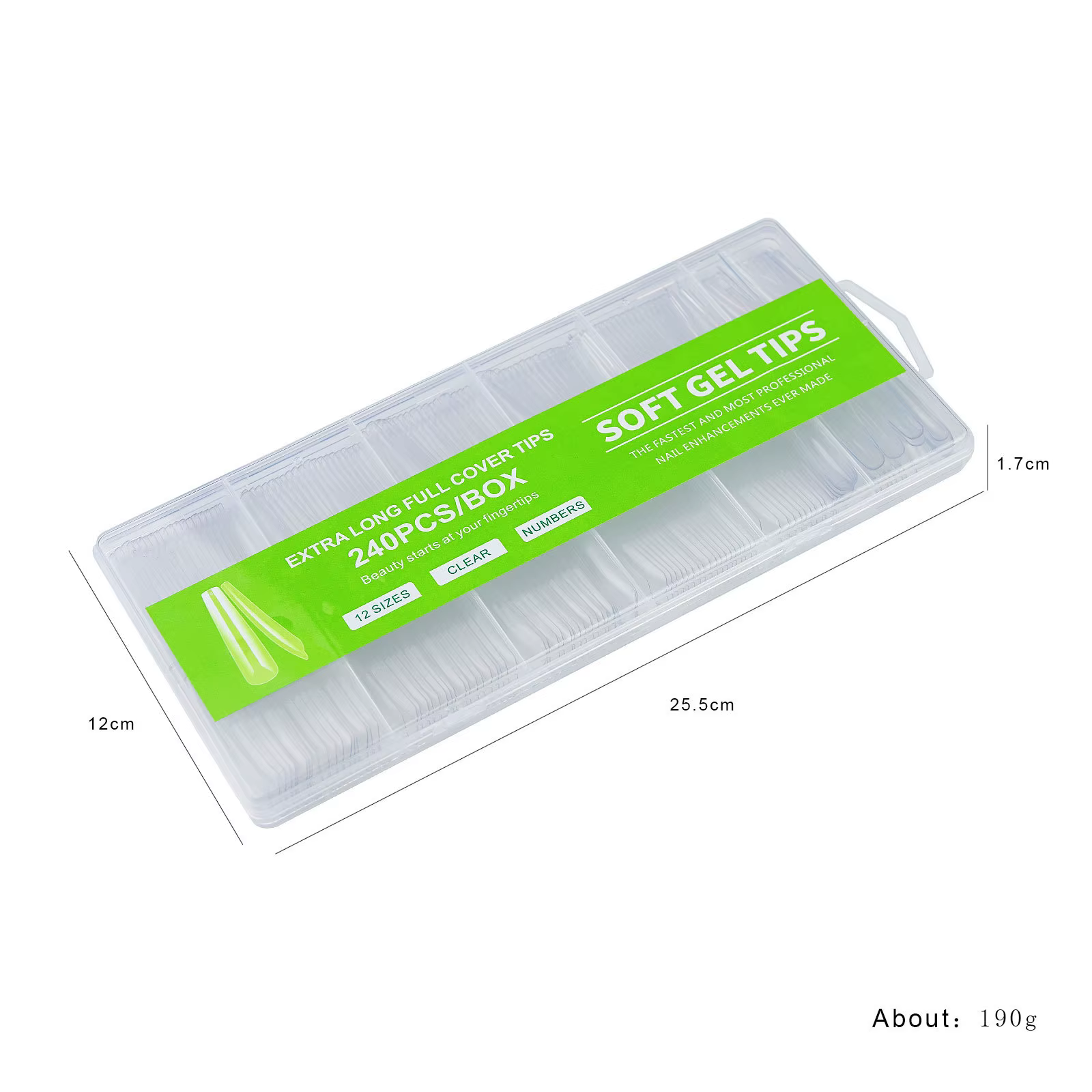 Embouts d'ongles de cercueil extra longs sans courbe C 240 pièces XXXL ongles