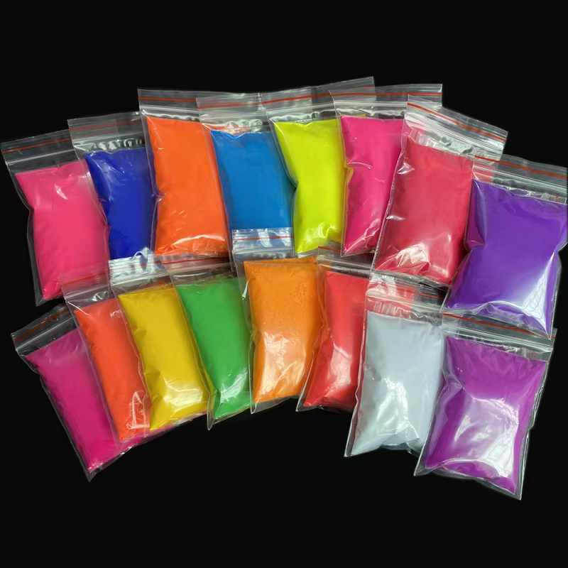 (Brillant sous la lumière UV) 10gr couleur jaune poudre fluorescente phosphore Pigment pour peinture impression savon