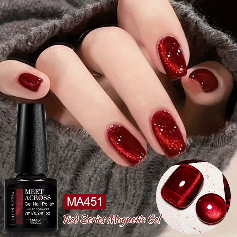 Vernis à ongles Gel magnétique chat série rouge 7ml