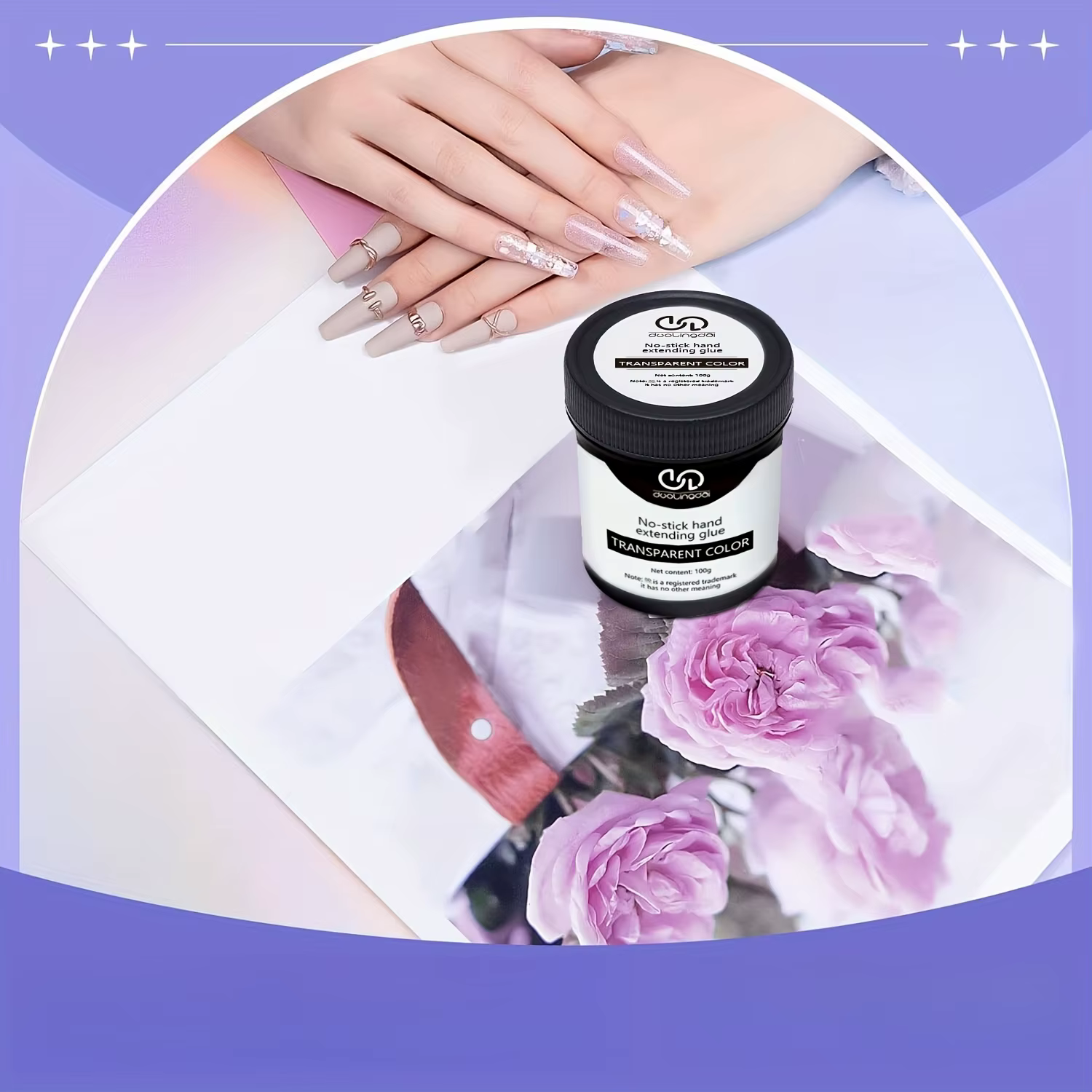 100g antiadhésif main solide Extension d'ongle Gel-clair rose blanc prolonger Gel dur 3D sculpture fleur Nail Art façonnage Gel