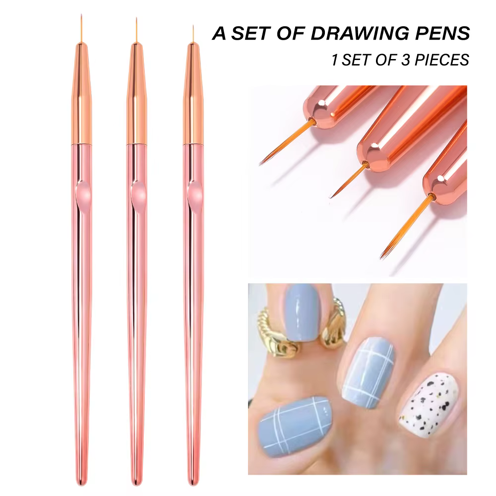LULAA – ensemble de 3 pinceaux à ongles
