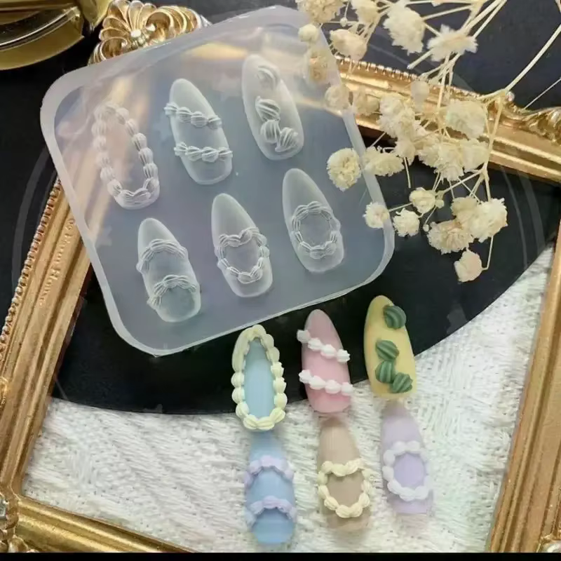 Silicone gâteau crème Art bricolage manucure 3D sculpture bijoux ongles moule conception