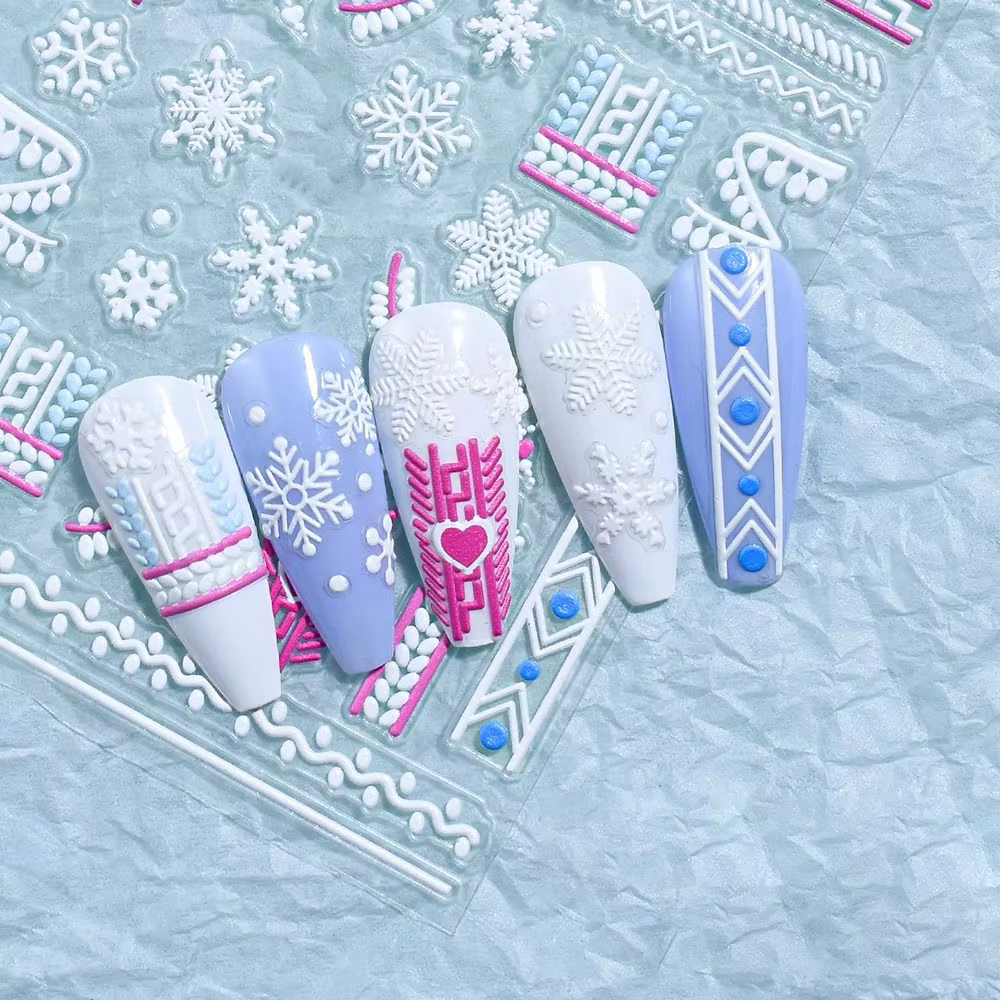 Autocollants de manucure de noël mignons