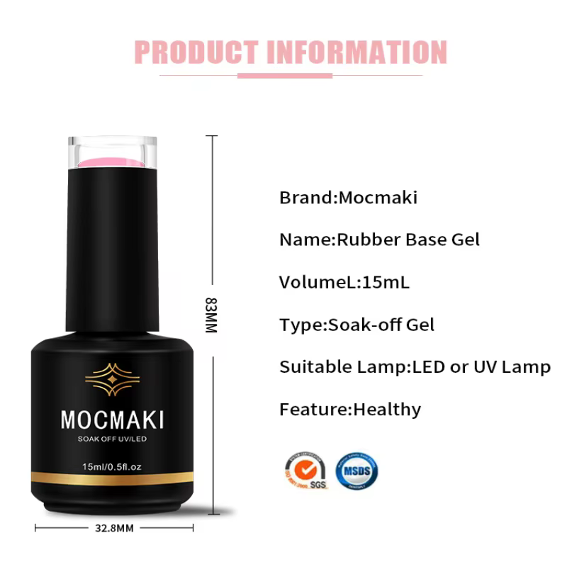 Mocmaki GEL Structure Gel Funny Bunny Rubber Base Gel Vernis à Ongles 15ML Semi-Permanent UV Soak Off Blanc Laiteux Gellak pour Manucure