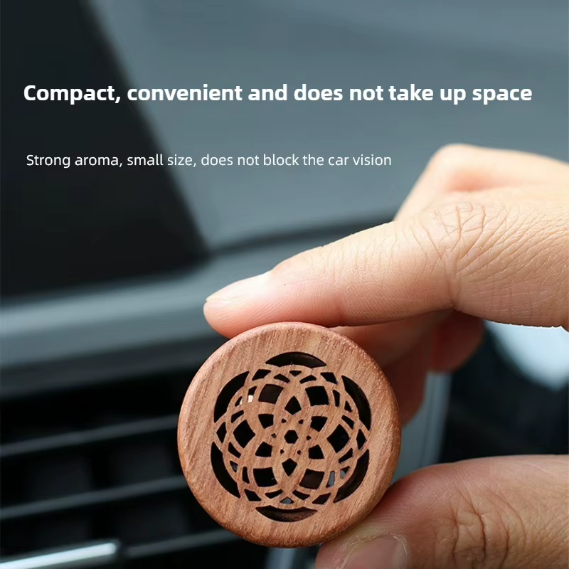 Diffuseur de voiture en bois sculpté en bois de rose, clip d'aromathérapie exquis pour voiture, désodorisant automobile, décoration auto