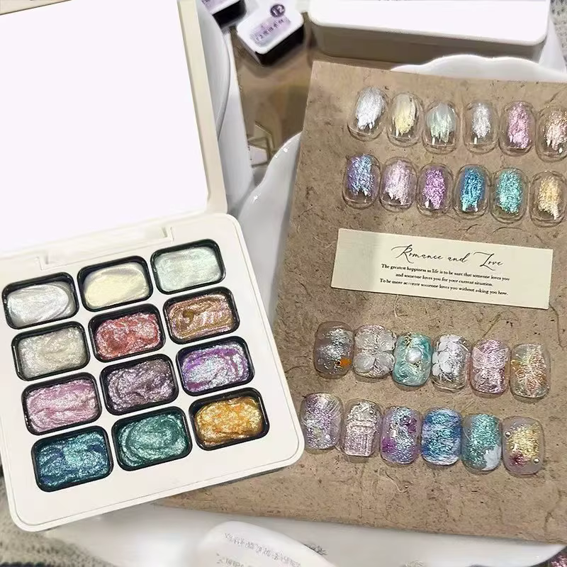 Gel à ongles solide 3D Aurora Fairy Cream 12 couleurs