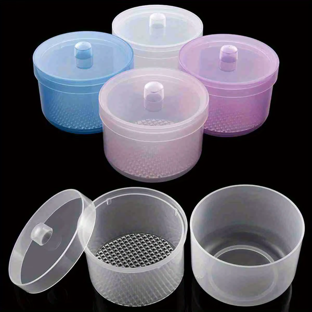 Boîte de nettoyage et de désinfection de tête de polissage des ongles avec filtre
