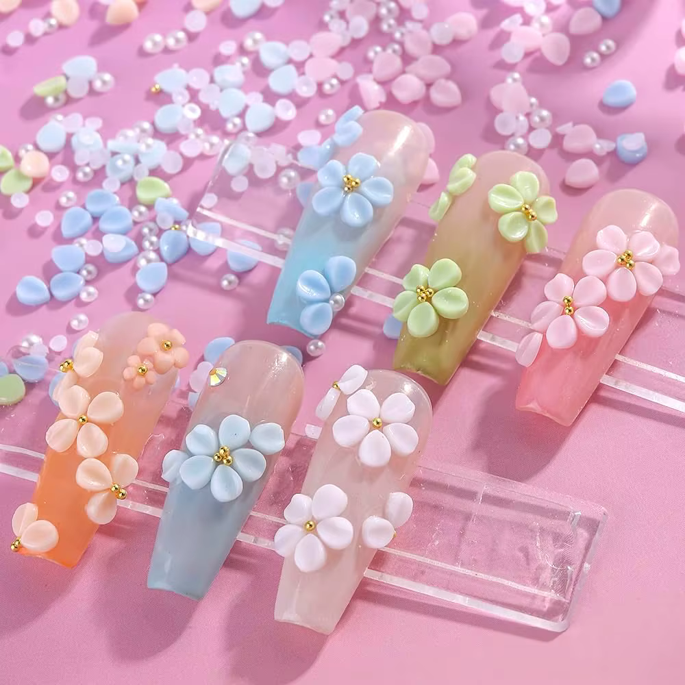12 Grilles de Breloques pour Ongles Macaron Pastel