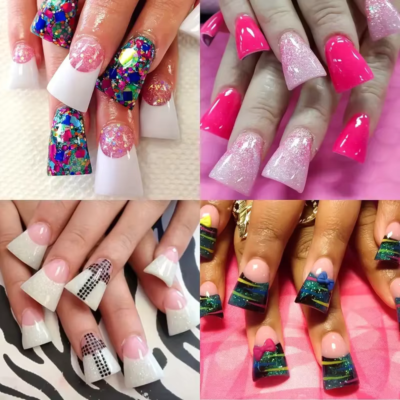 120 morceaux de transparent - couleur naturelle - pointes d'ongles courtes en forme de bec de canard