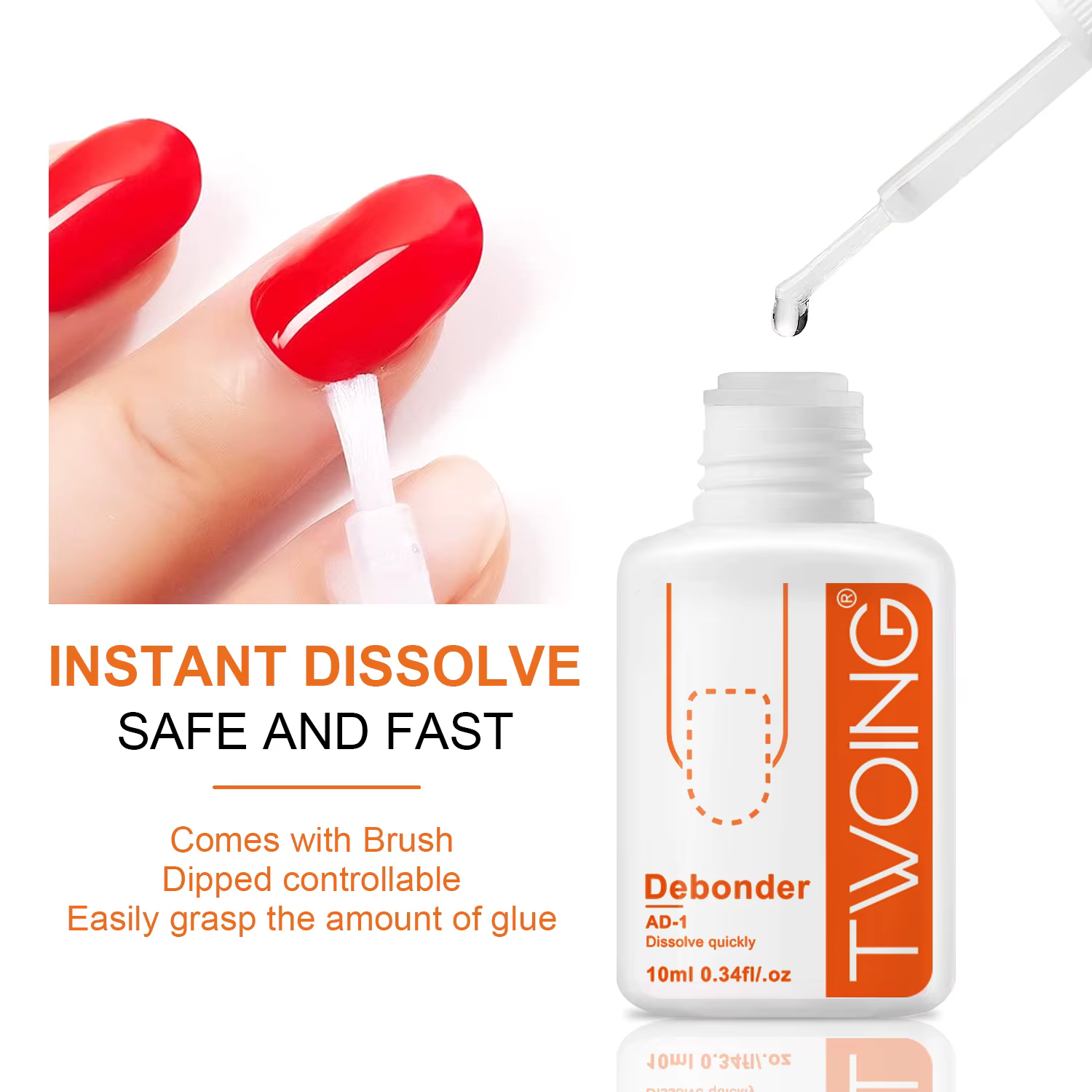 Dissolvant de colles pour enlever les faux ongles